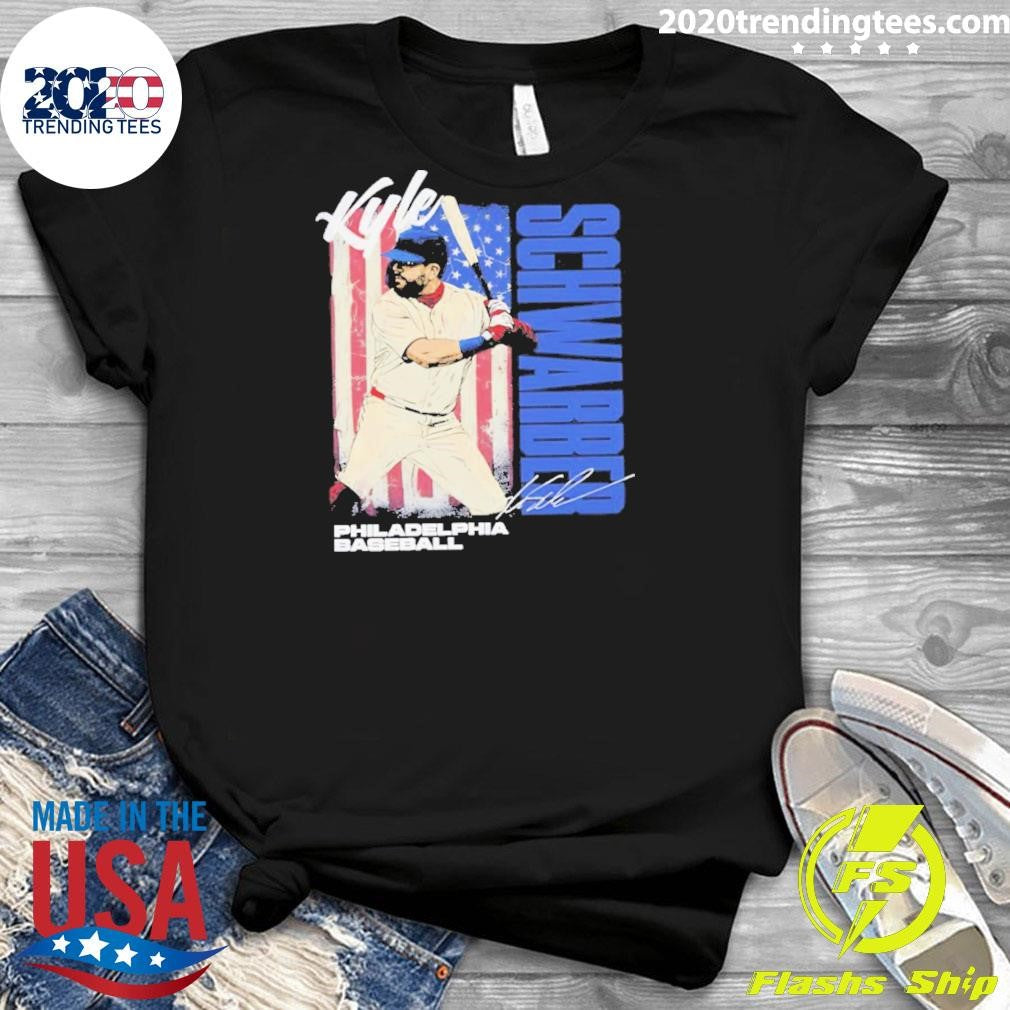 Kyle Schwarber Philadelphia Baseball Usa Flag Signature Shirt