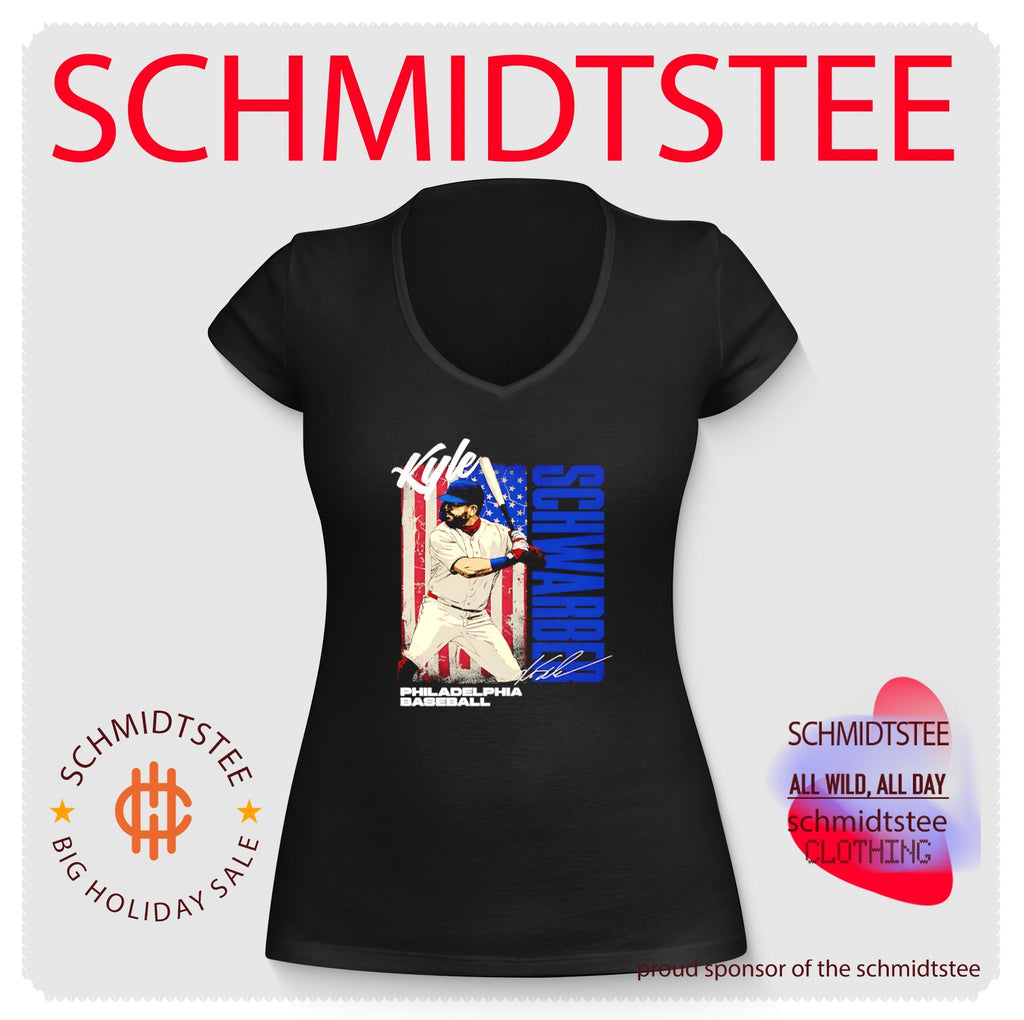 Kyle Schwarber Philadelphia baseball USA Flag signature shirt