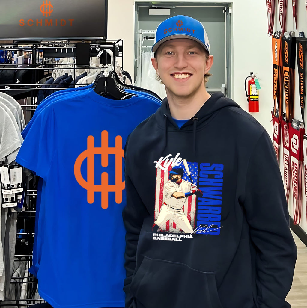 Kyle Schwarber Philadelphia baseball USA Flag signature shirt