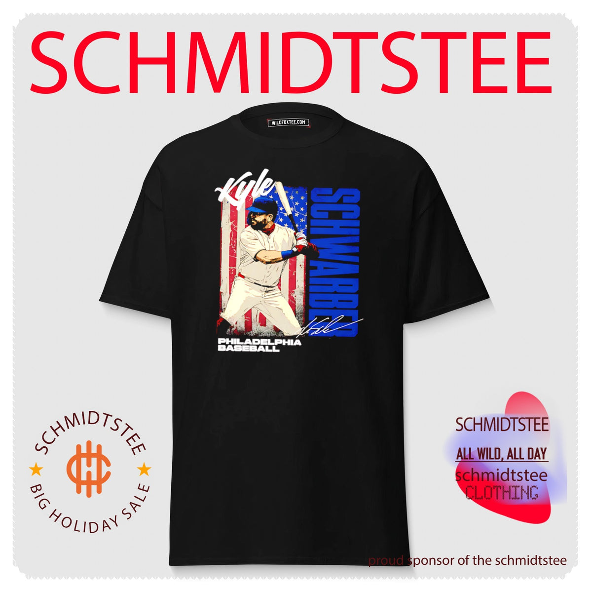 Kyle Schwarber Philadelphia baseball USA Flag signature shirt