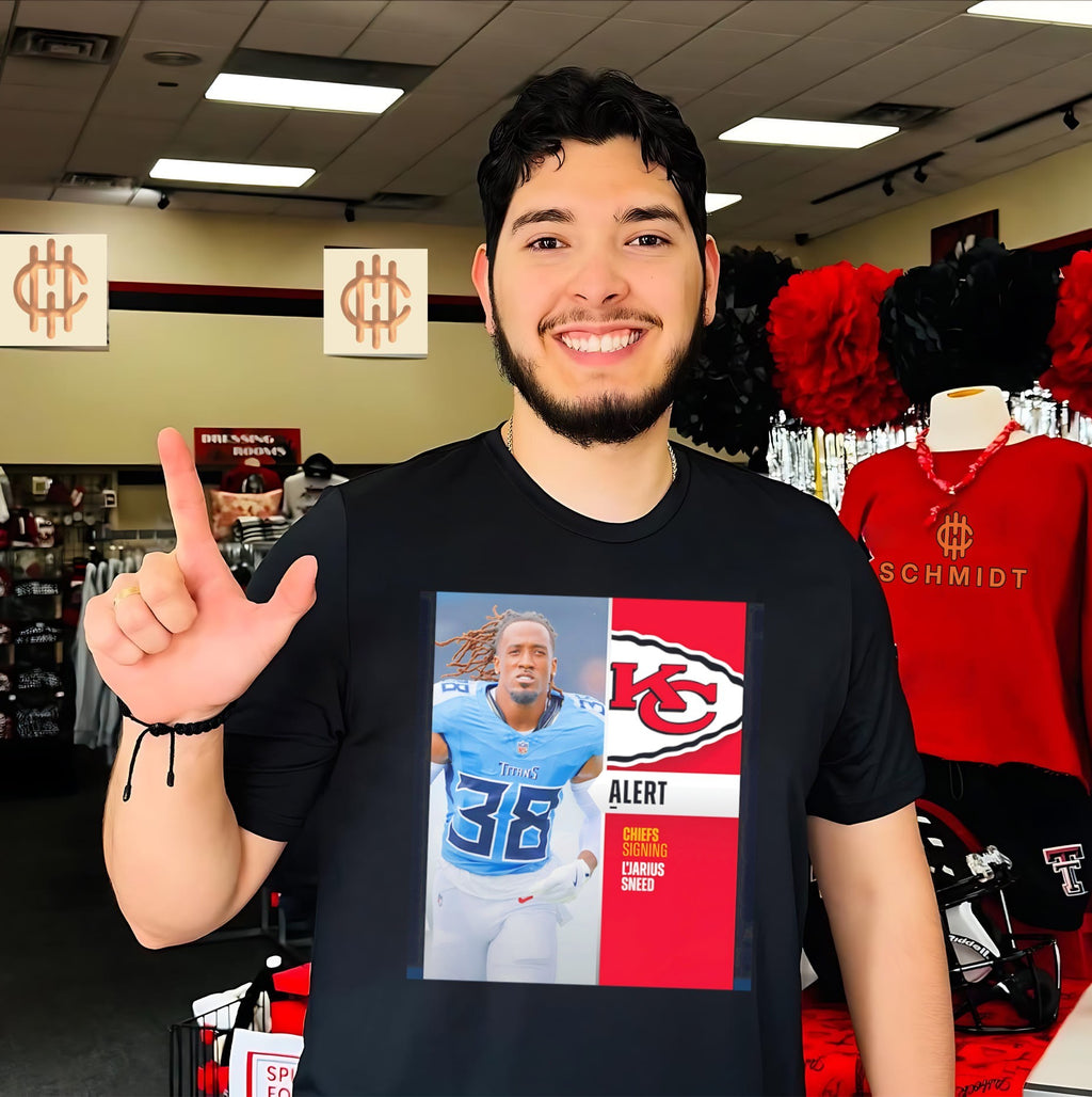 L’Jarius Sneed signing Kansas City Chiefs poster shirt