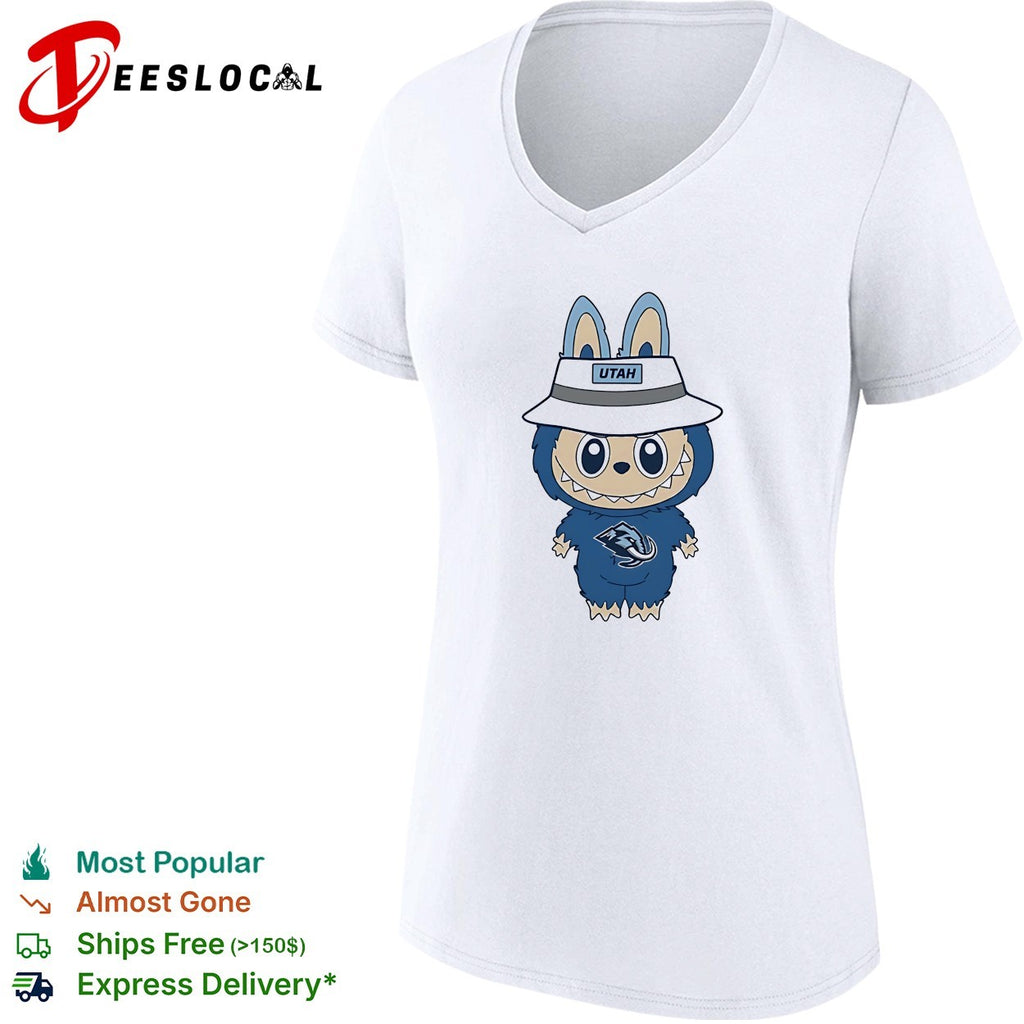 Labubu wearing Utah Mammoth jersey mascot shirt