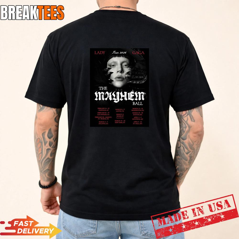 Lady Gaga The Mayhem Ball Tour 2026 T-Shirt