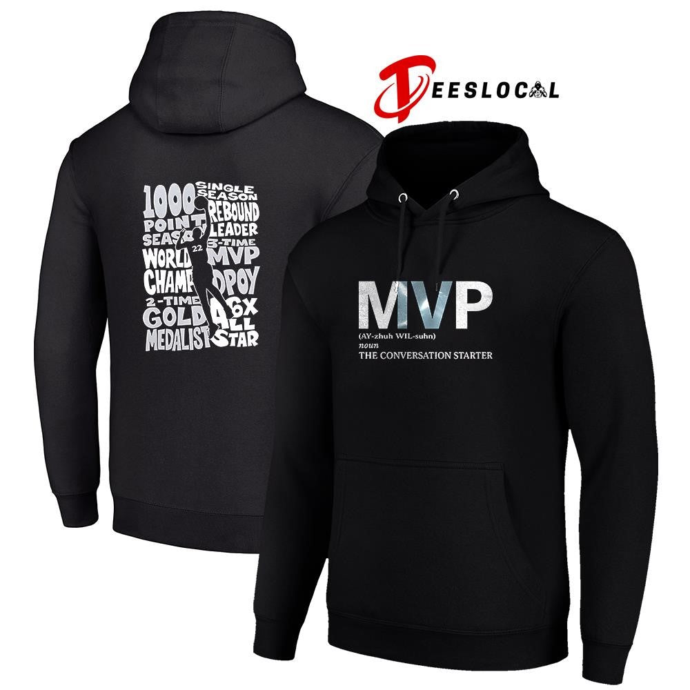 Las Vegas Aces Aja Wilson MVP 1000 point season silhouette graphic shirt