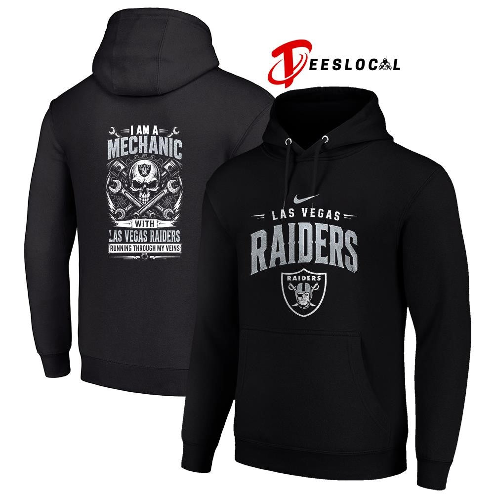 LasVegasRaidersIamamechanicrunningthroughmyveinsskeletonshirt