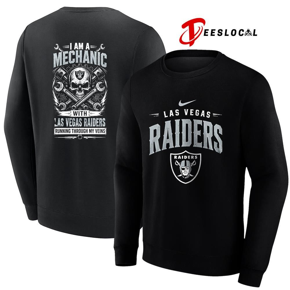LasVegasRaidersIamamechanicrunningthroughmyveinsskeletonshirt