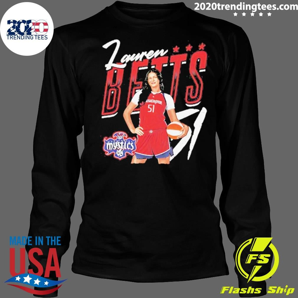 Lauren Betts 51 Washington Mystics Wnba Player Pose Shirt