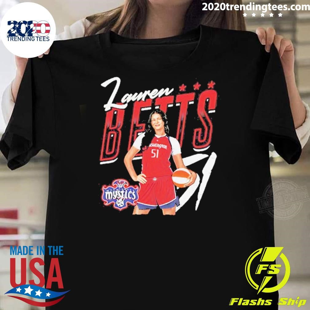 Lauren Betts 51 Washington Mystics Wnba Player Pose Shirt