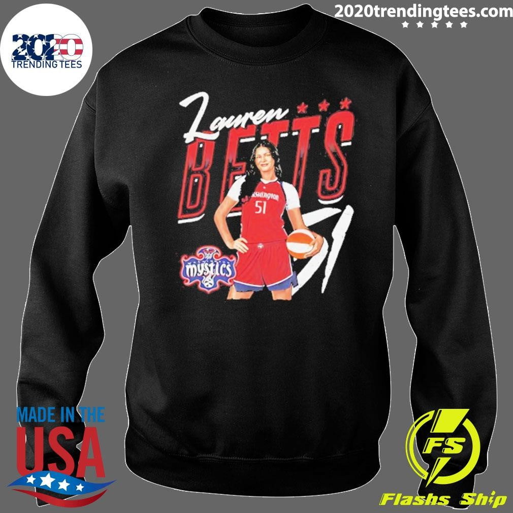 Lauren Betts 51 Washington Mystics Wnba Player Pose Shirt