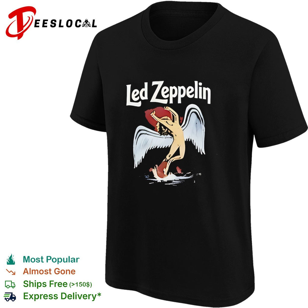 Led Zeppelin Icarus Swan Song Logo Rock Band Music Shirt