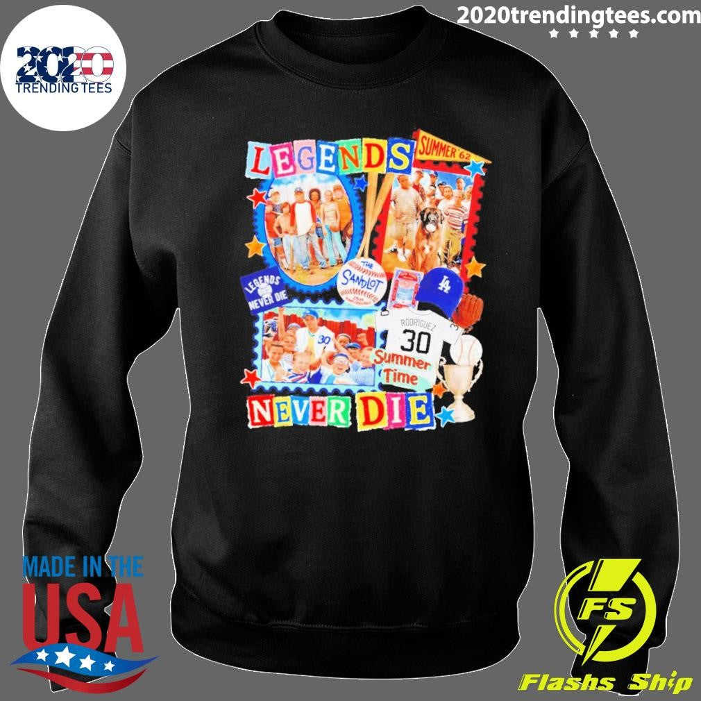 Legends Never Die The Sandlot Baseball Squad Crew Vintage Movie Shirt