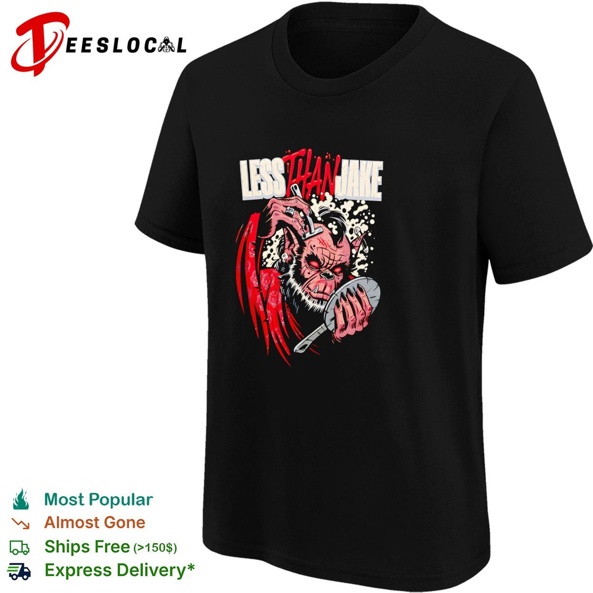 Less Than Jake monkey demon horror band art shirt