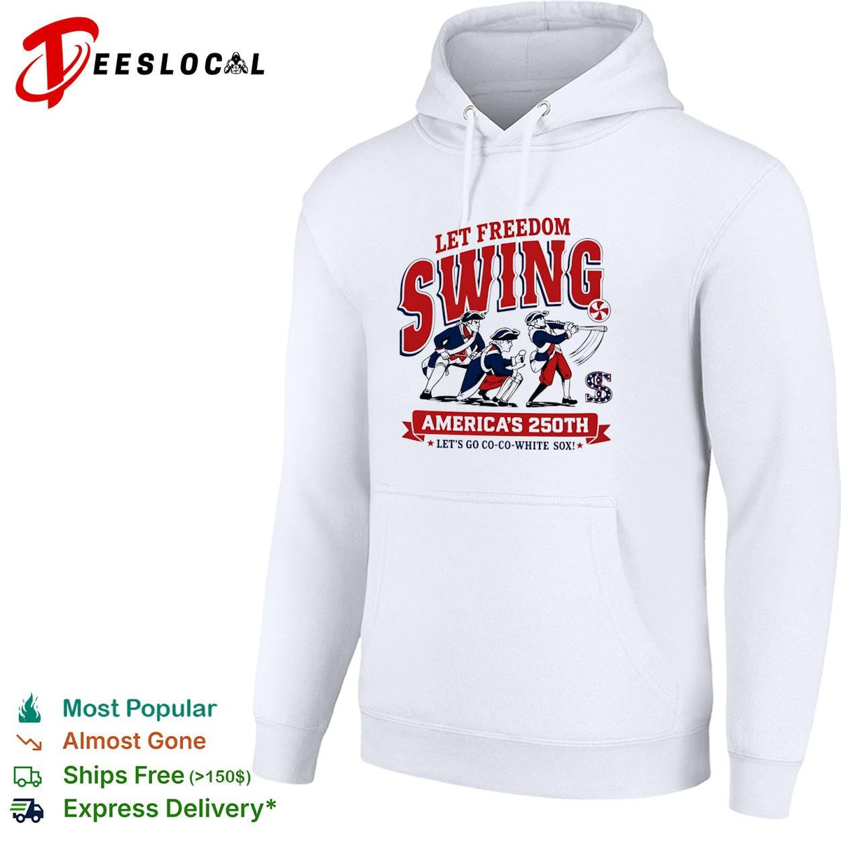 Let freedom swing colonial baseball players America’s 250th flag poster shirt