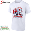 Let freedom swing colonial baseball players America’s 250th flag poster shirt