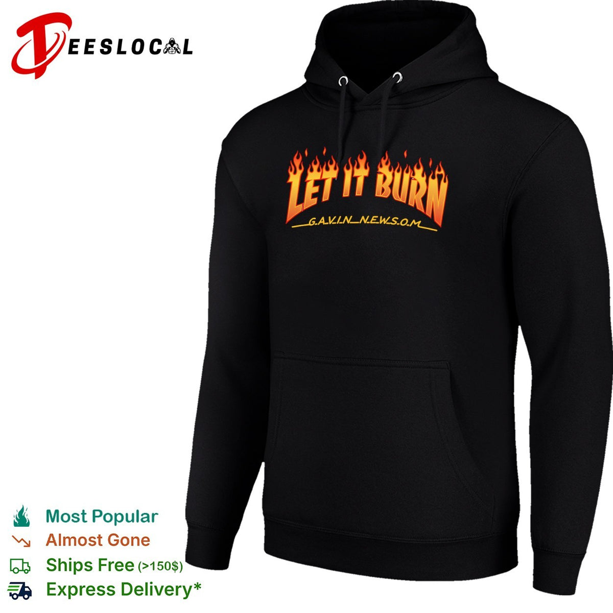 Let it burn Gavin Newsom parody pop culture reference shirt