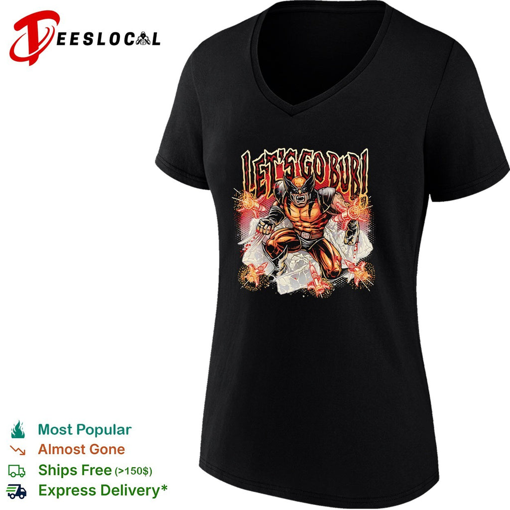 Let’s go Bub Wolverine claws through wall action lightning comic art shirt