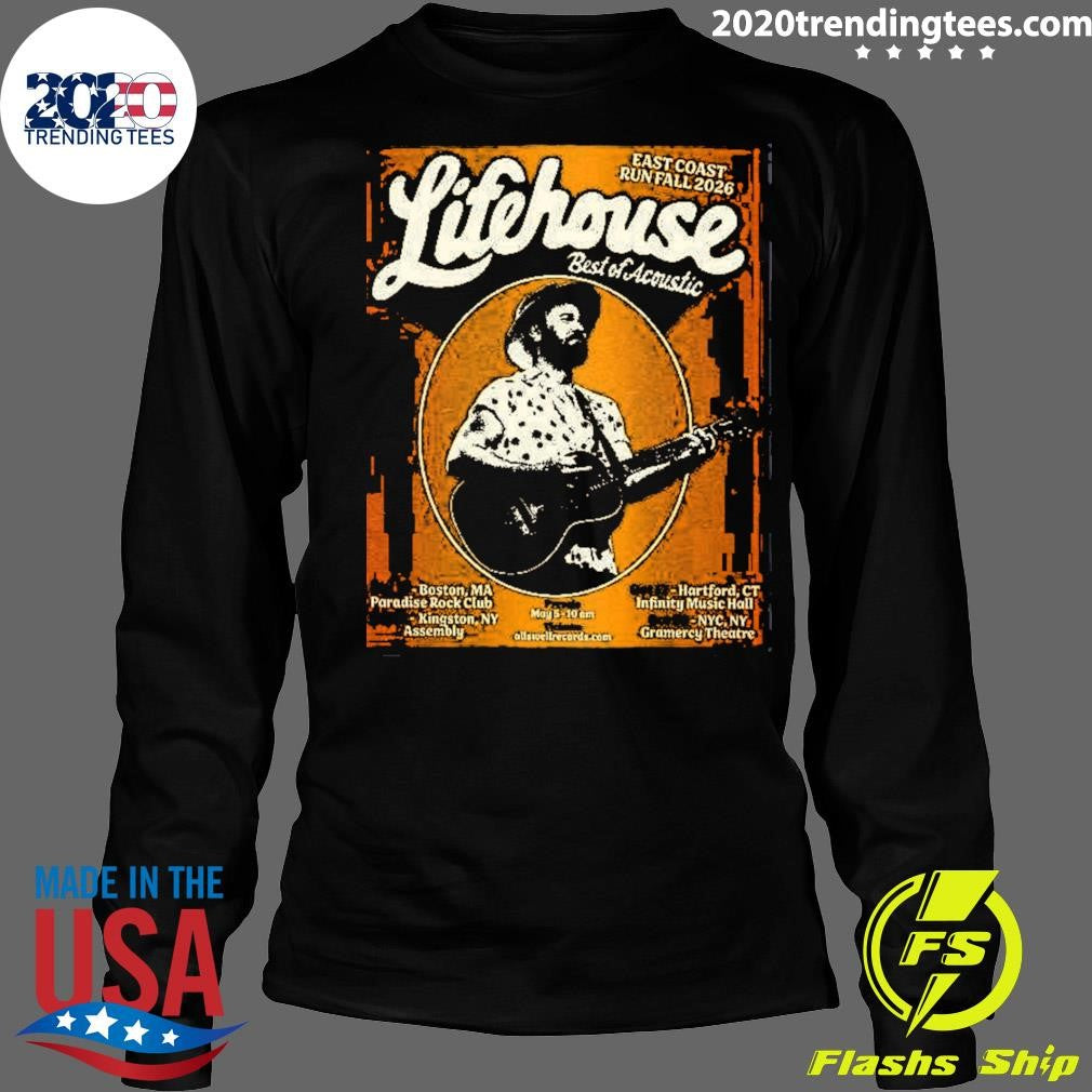 Lifehouse Best of Acoustic East Coast Run Fall Tour 2026 Poster Shirt