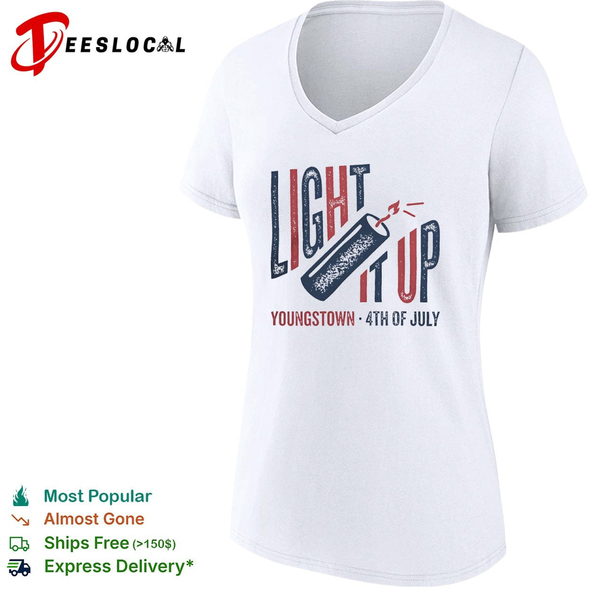 Light it up Youngstown 4th of July firecracker shirt
