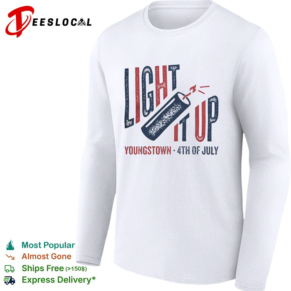 Light it up Youngstown 4th of July firecracker shirt