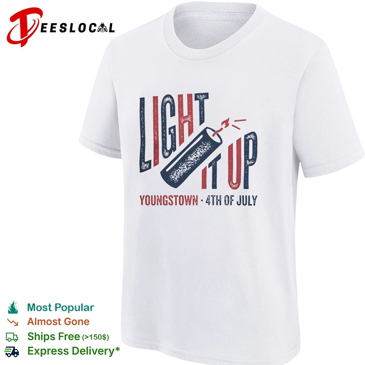 Light it up Youngstown 4th of July firecracker shirt