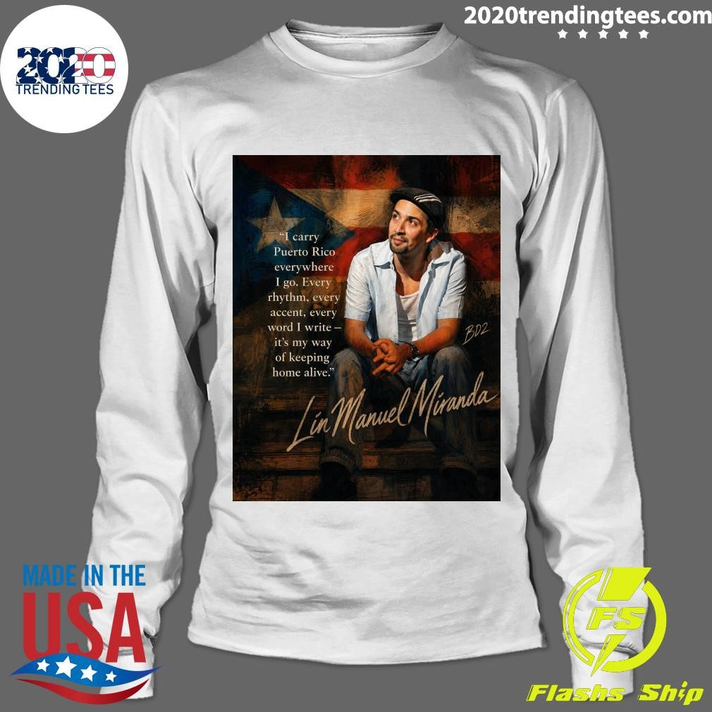 Lin-Manuel Miranda Carrying Puerto Rico in Every Word Shirt