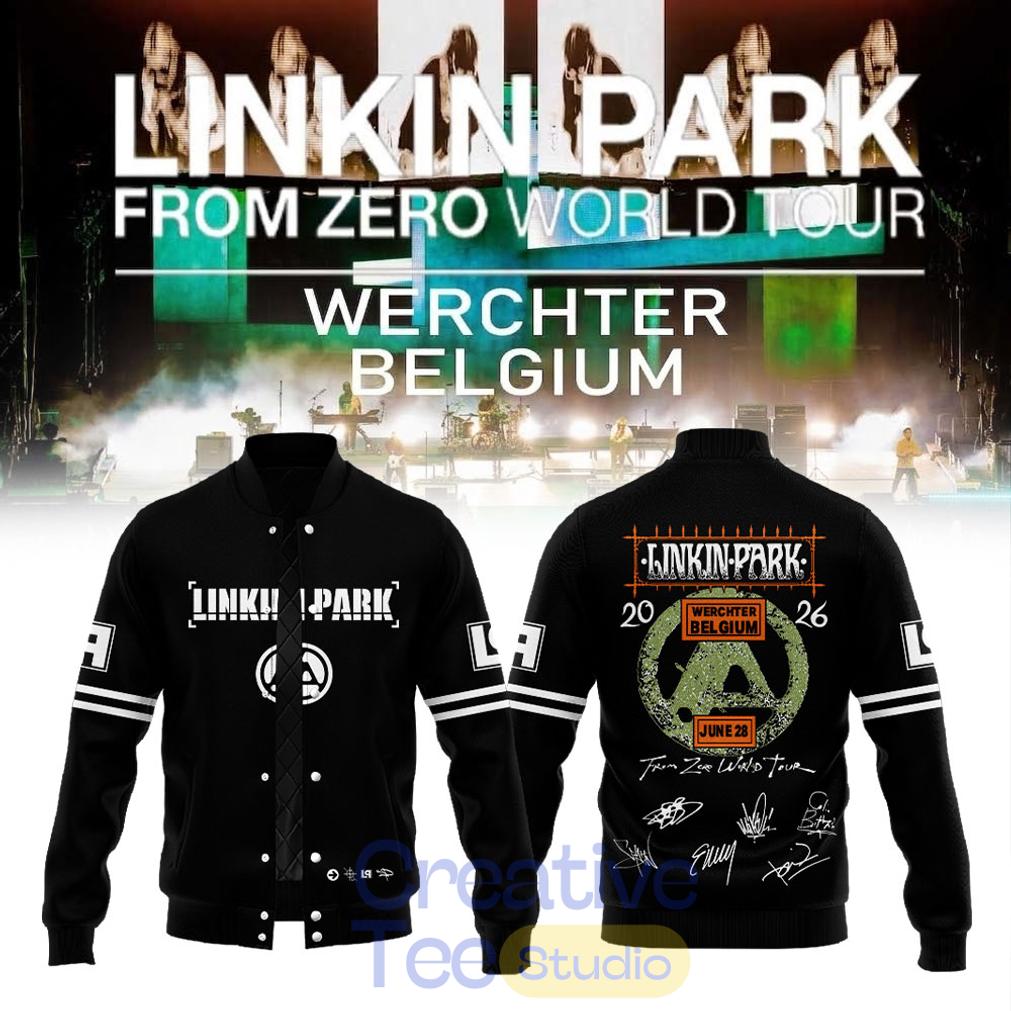 Linkin Park From Zero World Tour to Festivalpark in Werchter, Belgium Baseball Jacket
