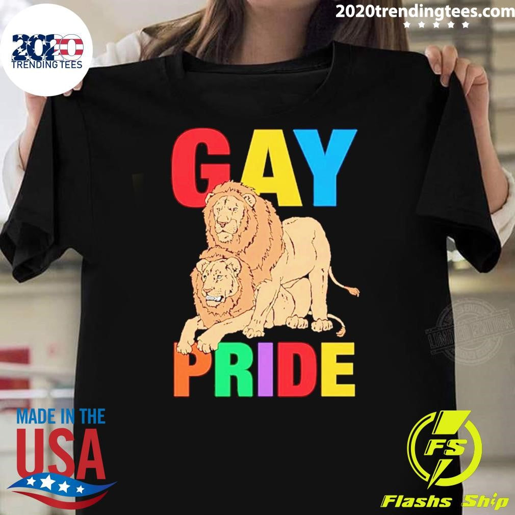 Lion Gay Pride Tee Shirt