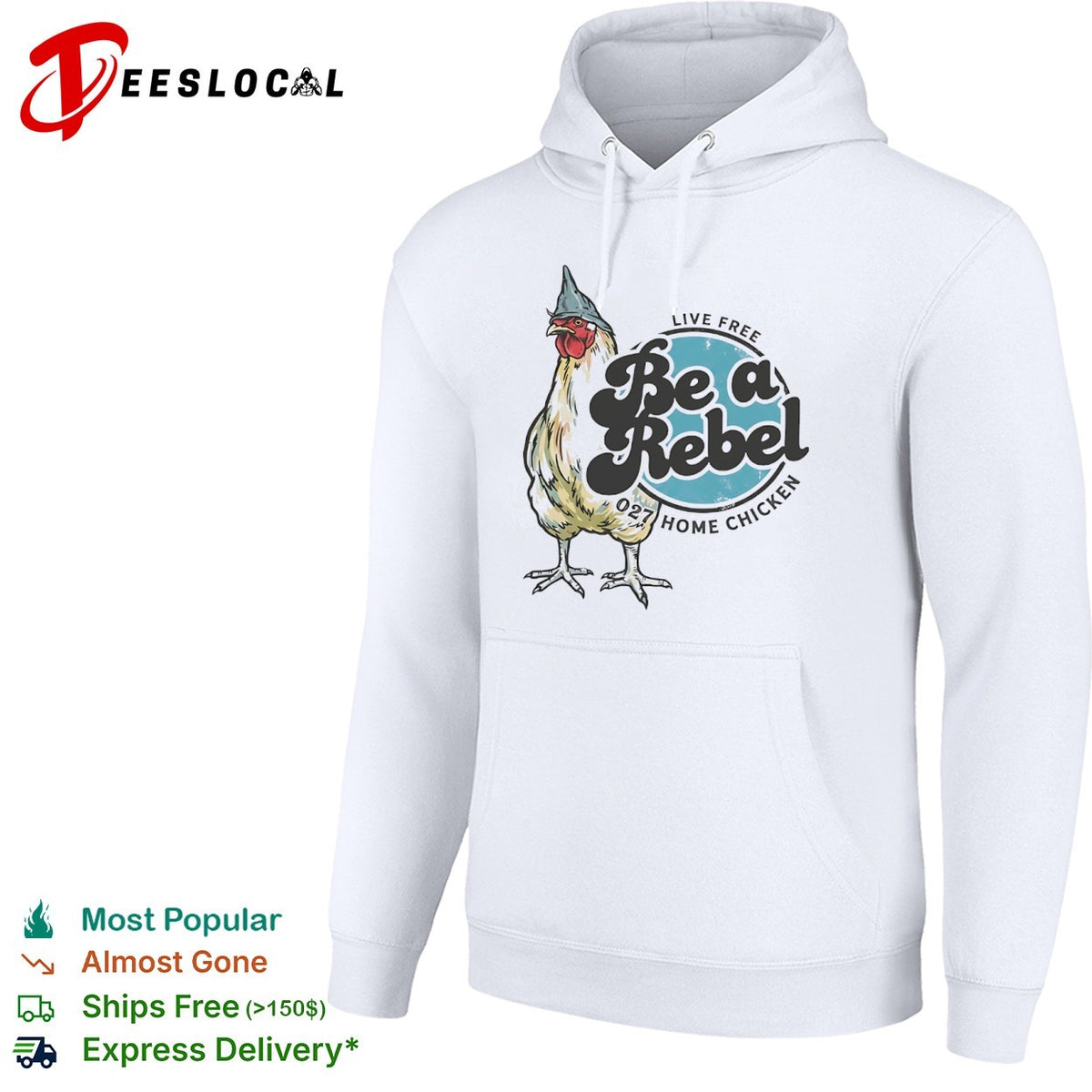Live Free Be a Rebel 027 Home Chicken shirt