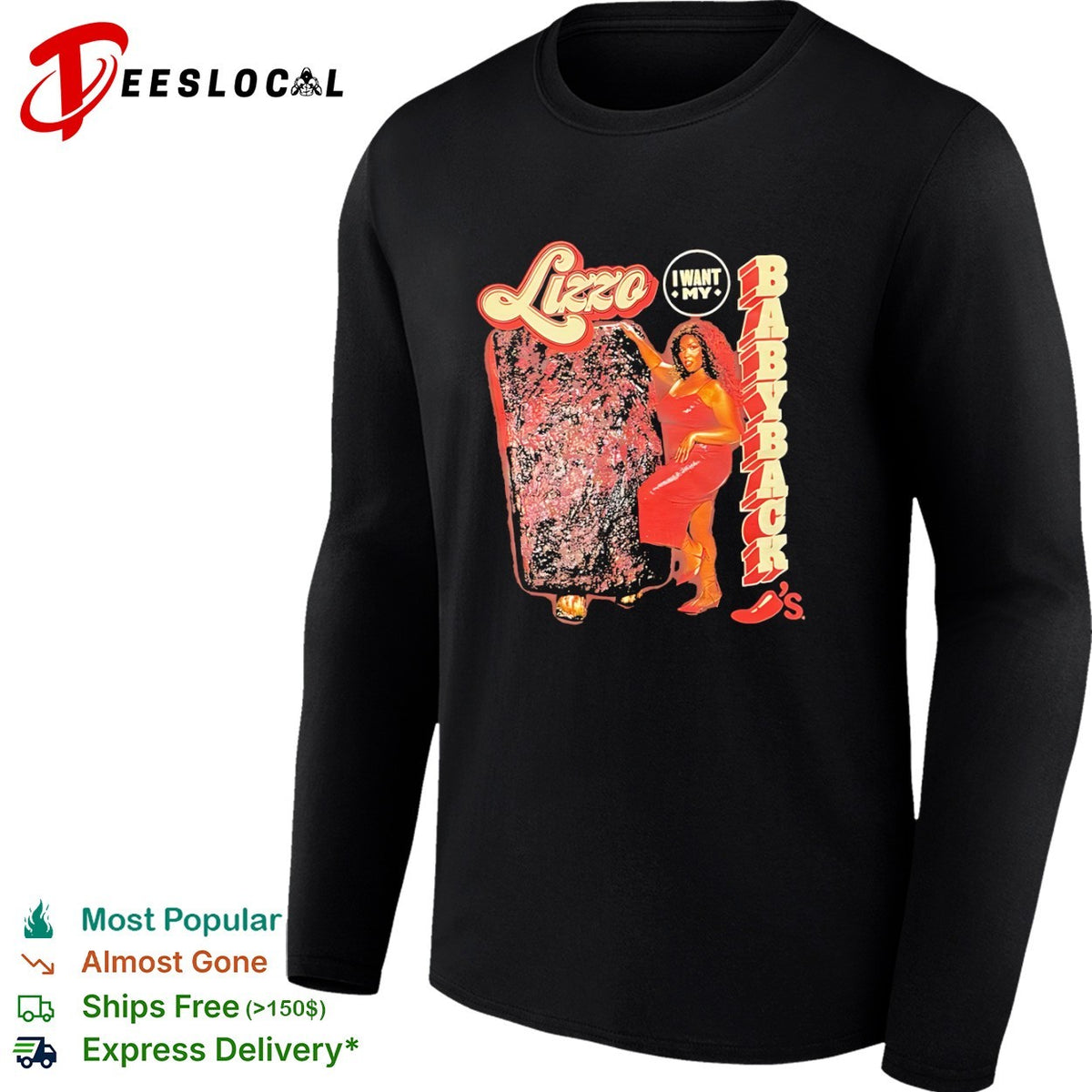 Lizzo I want my babyback Chili’s parody shirt