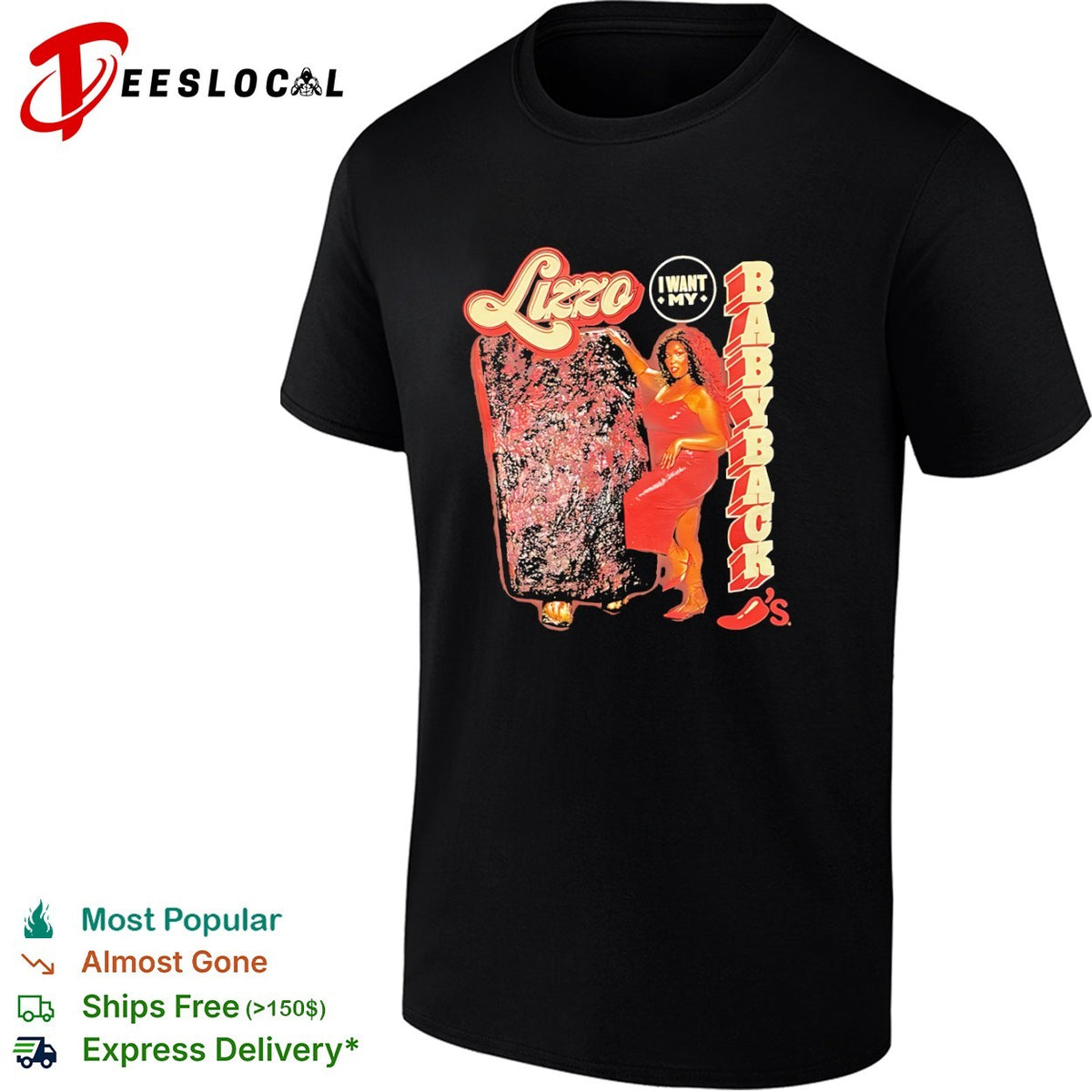 Lizzo I want my babyback Chili’s parody shirt