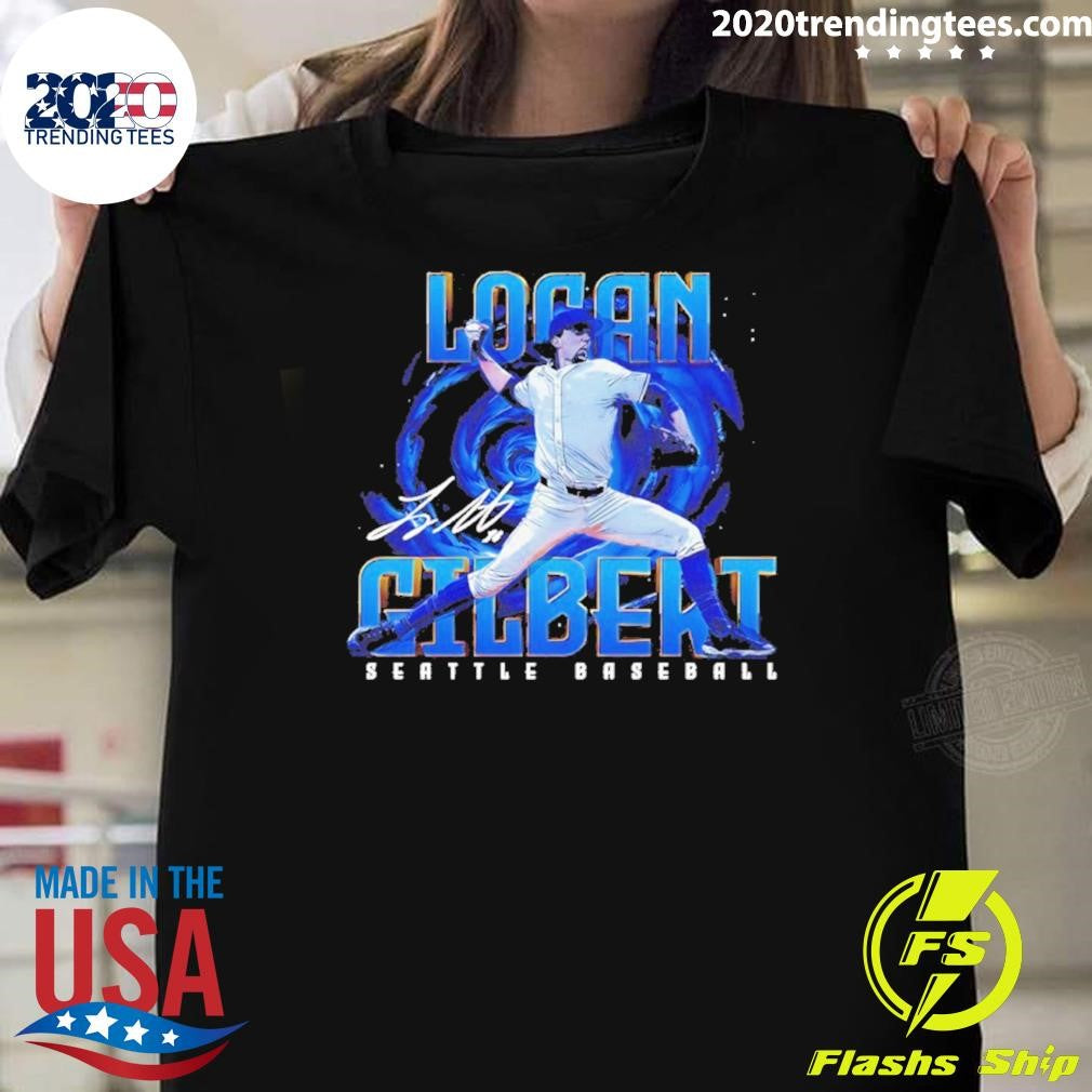 Logan Gilbert Seattle Mariners Player Name Signature Shirt