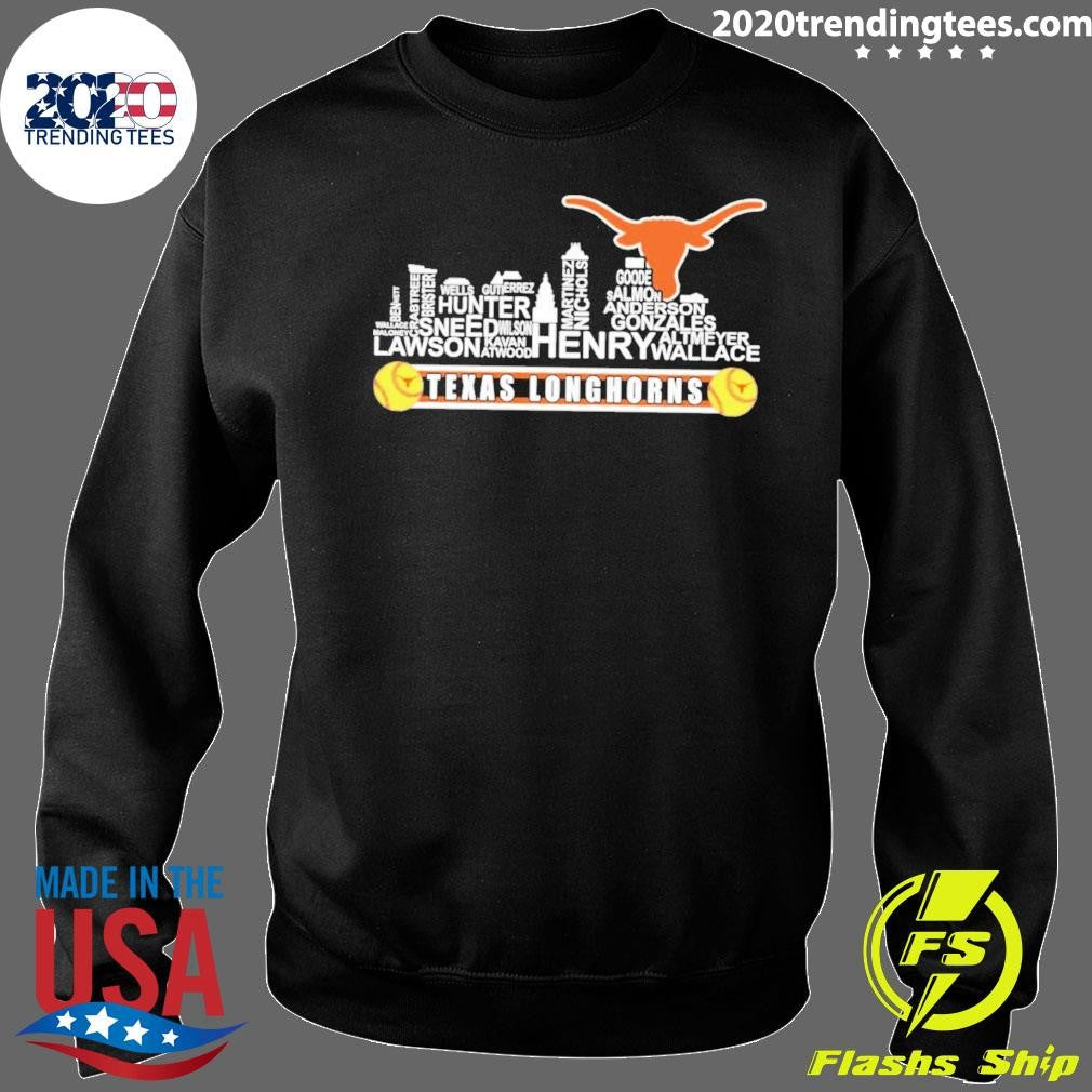 Longhorns Softball Player Name City Skyline Shirt