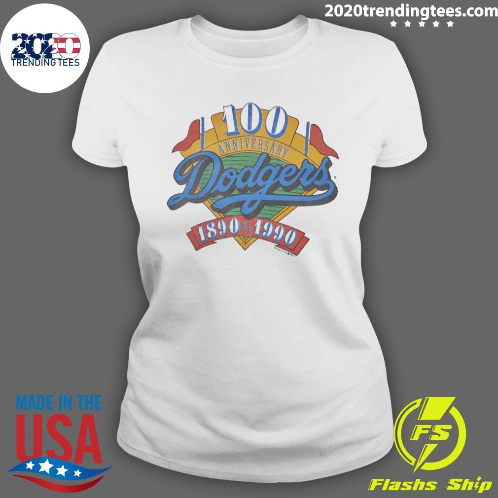 Los Angeles 100 Anniversary Dodgers Fruit of The Loom 1890-1990 Pullover Shirt