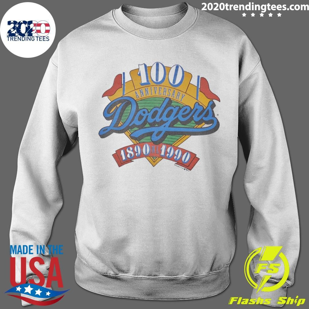Los Angeles 100 Anniversary Dodgers Fruit of The Loom 1890-1990 Pullover Shirt