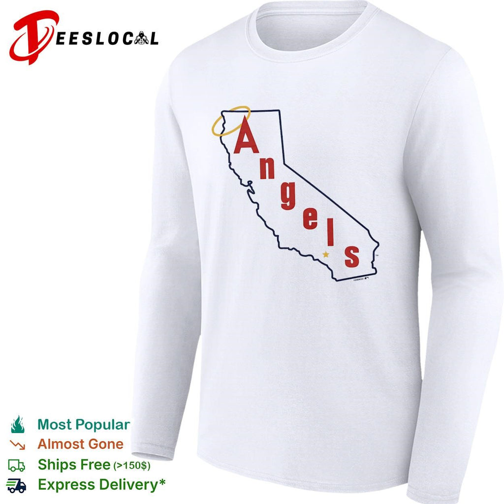 Los Angeles Angels California state silhouette Angels script logo shirt