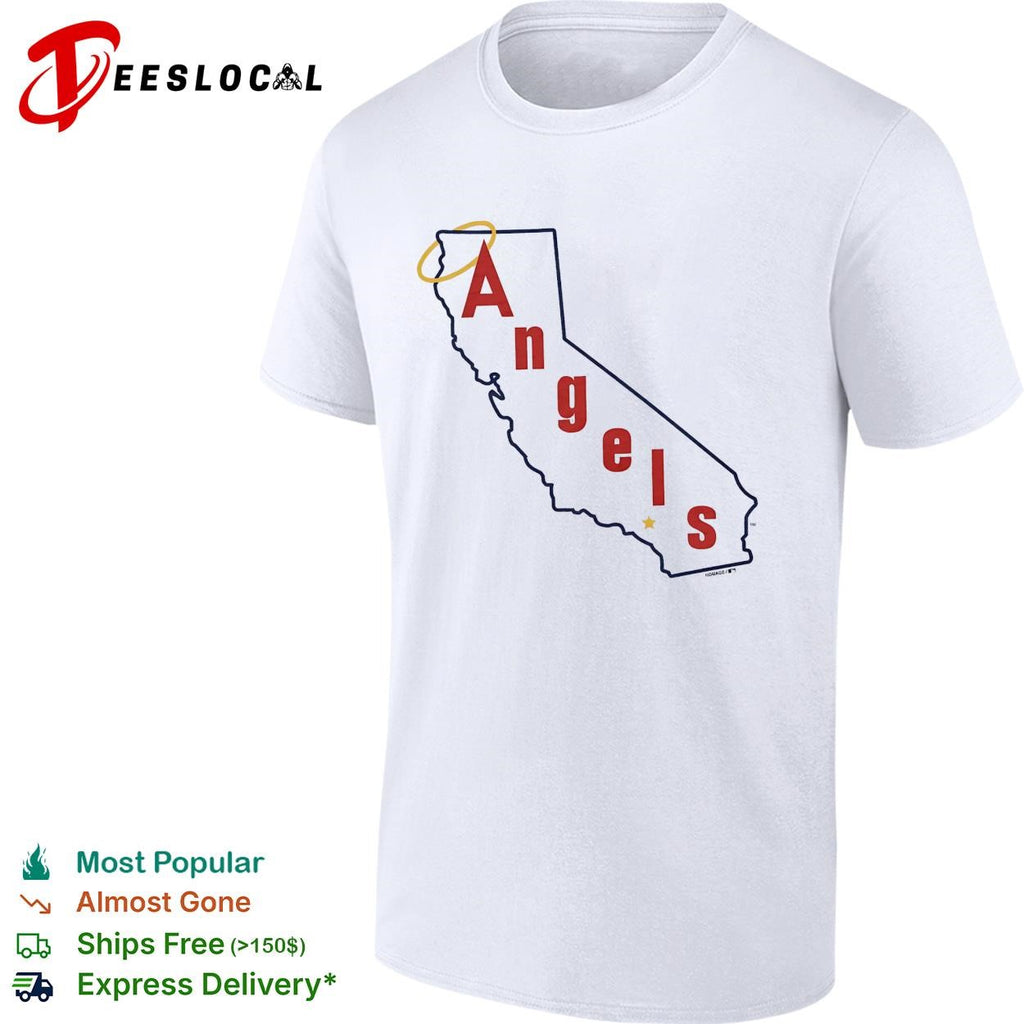 Los Angeles Angels California state silhouette Angels script logo shirt