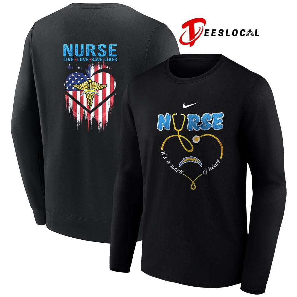 Los Angeles Chargers x Army nurse it’s a work of heart shirt