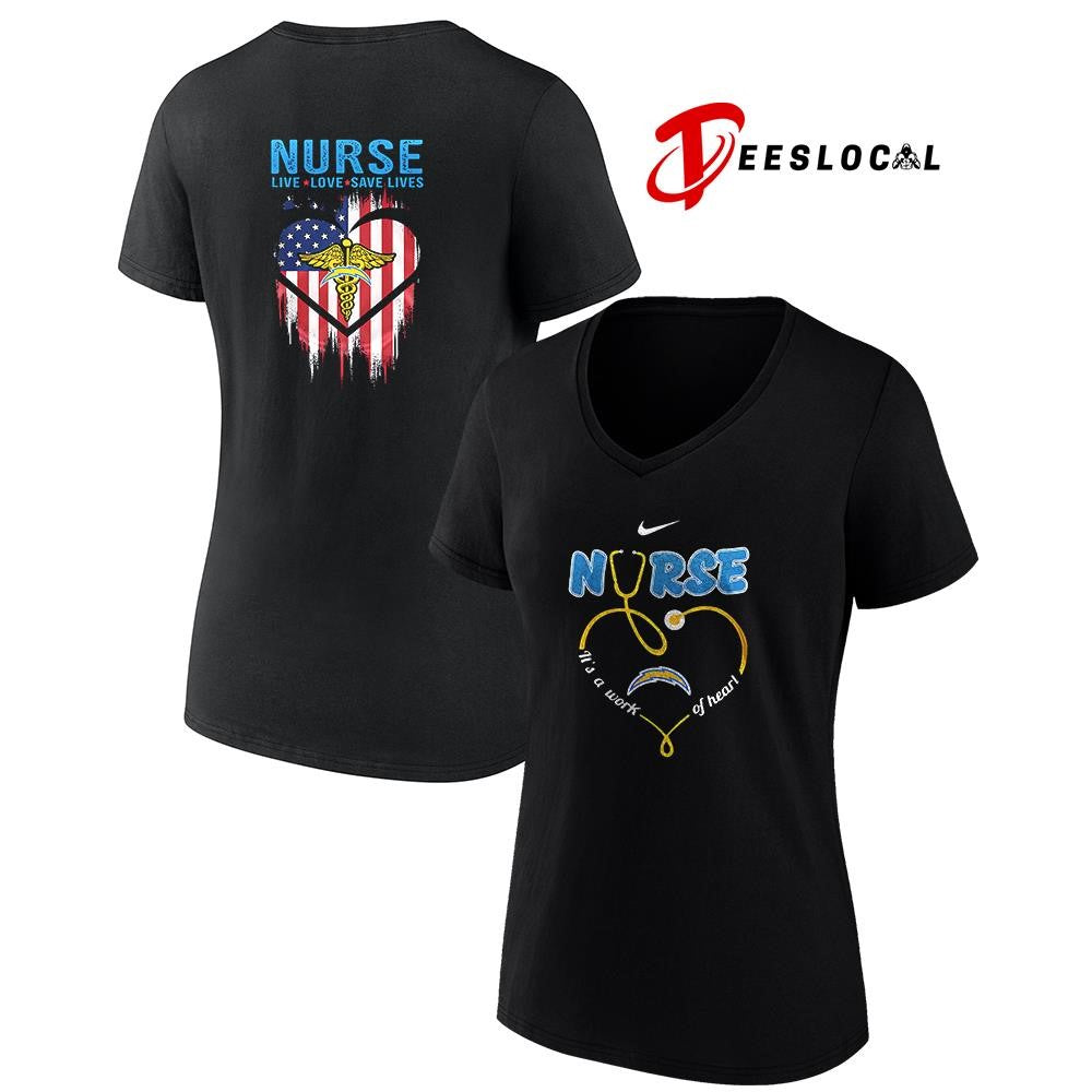 Los Angeles Chargers x Army nurse it’s a work of heart shirt