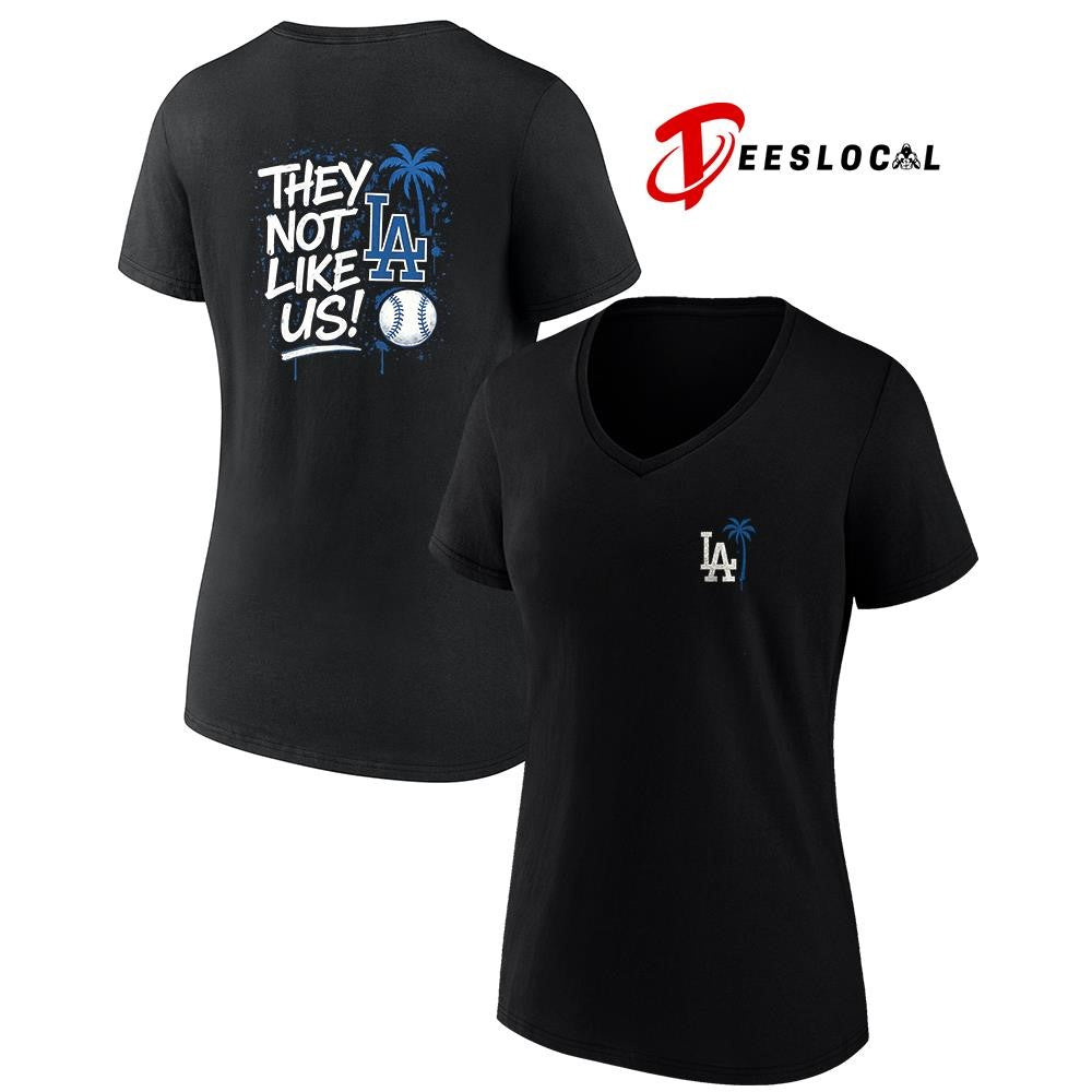 Los Angeles Dodgers they not like us coconut tree shirt