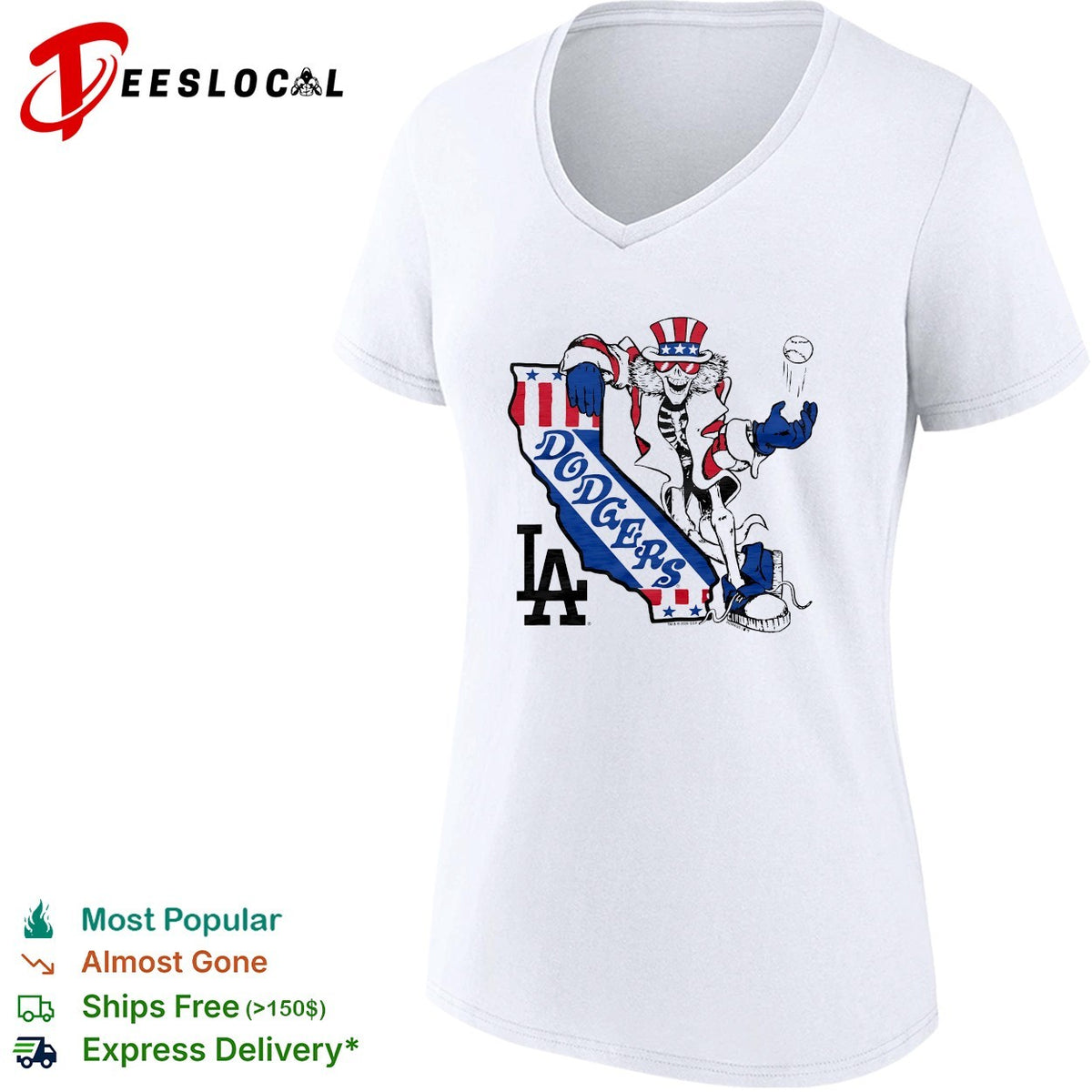 Los Angeles Dodgers x Grateful Dead Uncle Sam graphic shirt