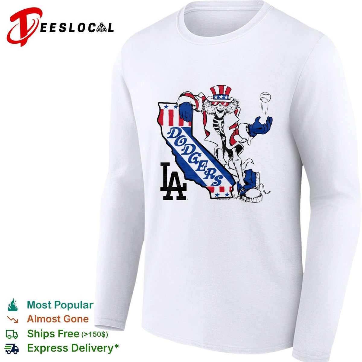 Los Angeles Dodgers x Grateful Dead Uncle Sam graphic shirt