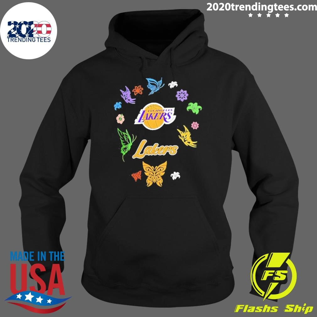 Los Angeles Lakers Carl Banks Spring Bloom Butterfly Shirt