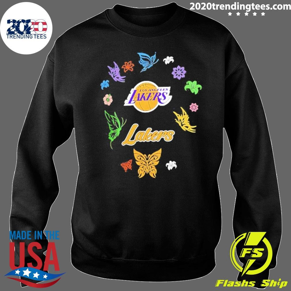 Los Angeles Lakers Carl Banks Spring Bloom Butterfly Shirt