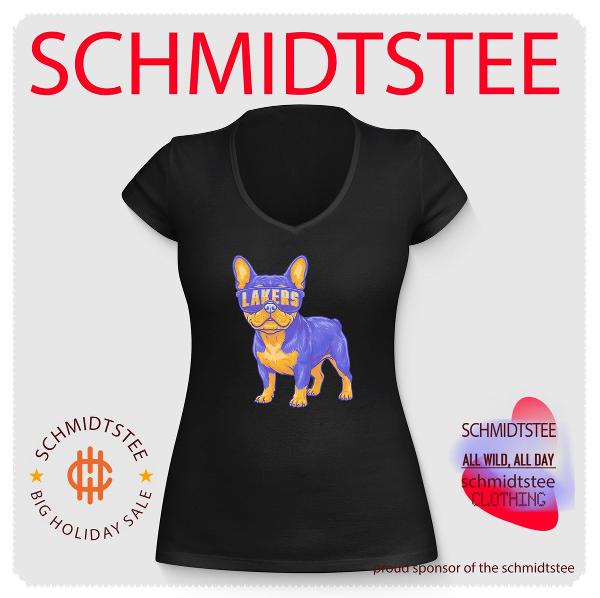 Los Angeles Lakers French Bulldog cartoon shirt