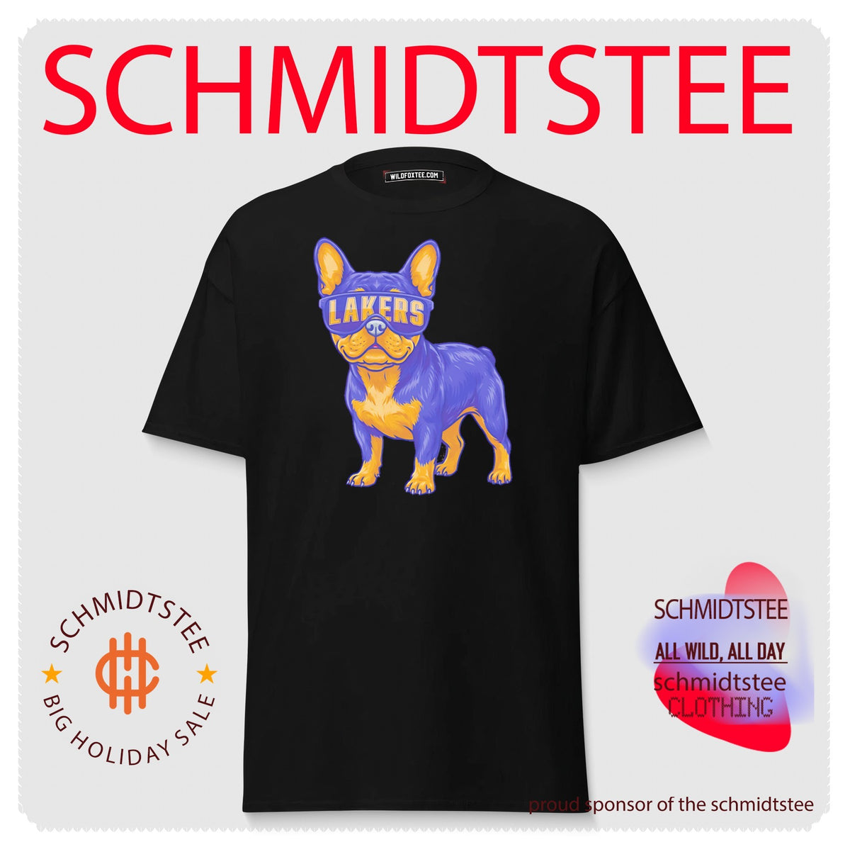 Los Angeles Lakers French Bulldog cartoon shirt