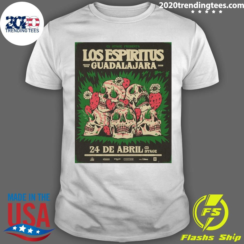 Los Espiritus Guadalajara Mexico April 24, 2026 Tour Banda Invitada Los Delgallo Shirt