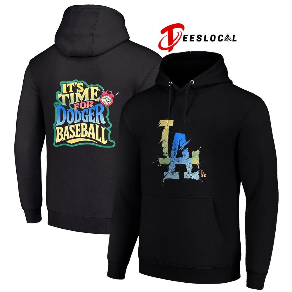 LosAngelesDodgersit’stimeforDodgersbaseballcolorfullogoshirt