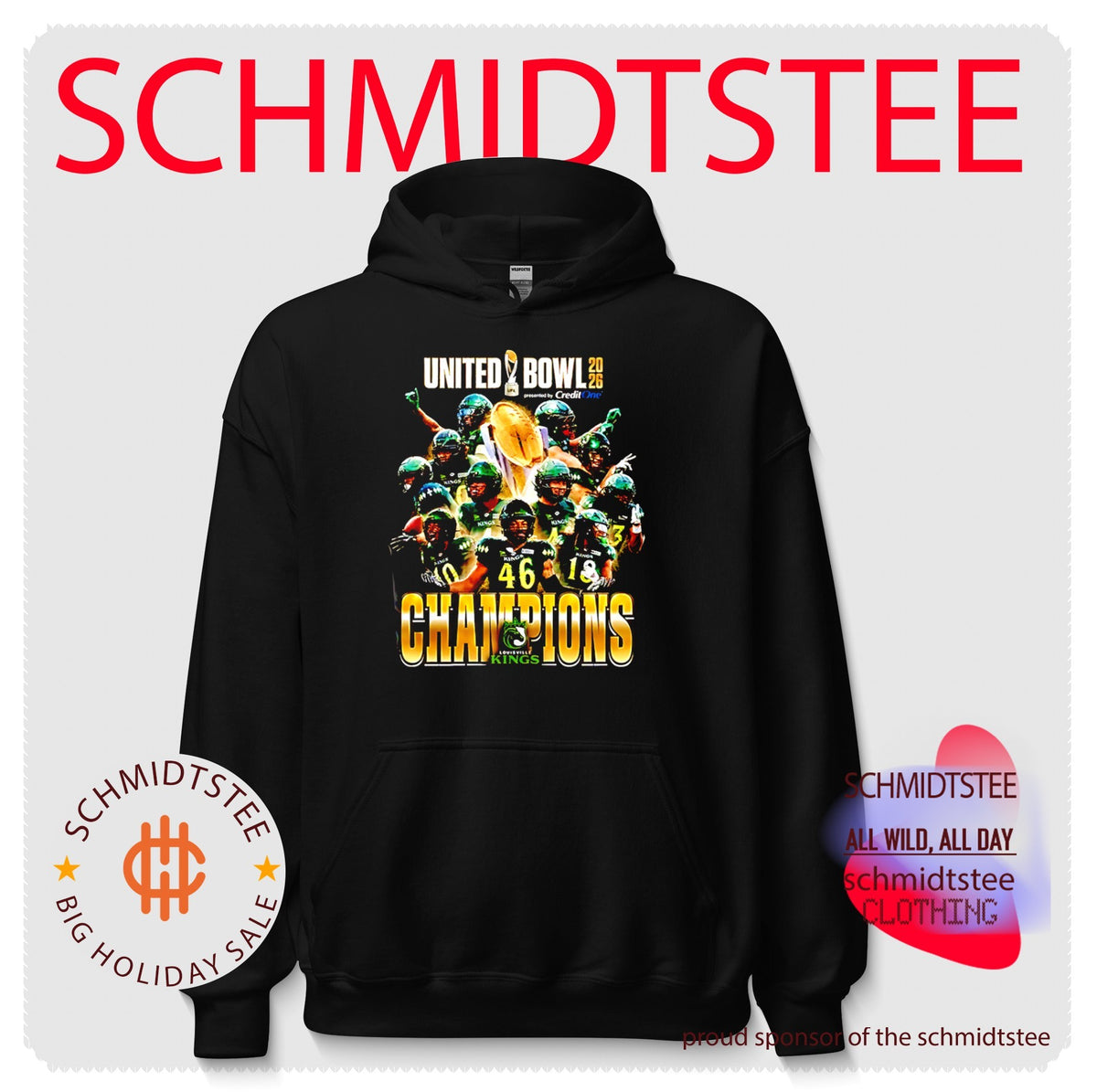 Louisville Kings 2026 United Bowl Champions player collage shirt