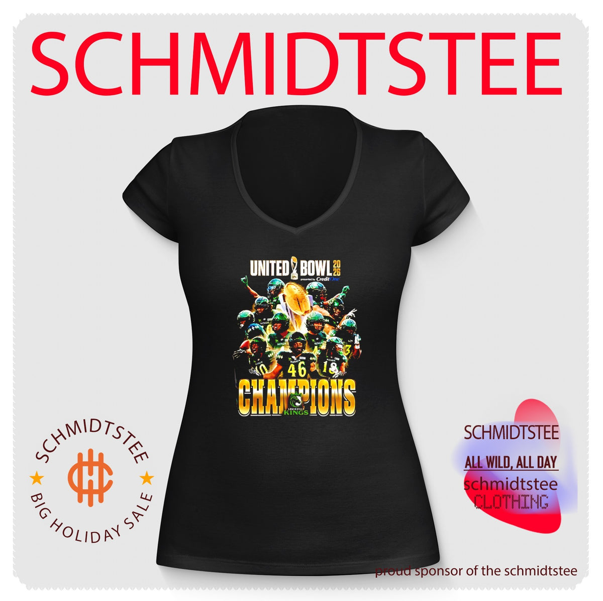 Louisville Kings 2026 United Bowl Champions player collage shirt
