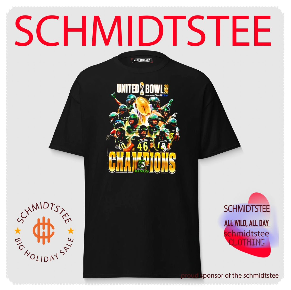 Louisville Kings 2026 United Bowl Champions player collage shirt